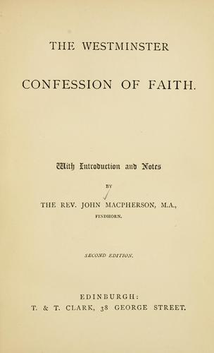 Cover for Westminster confession of faith