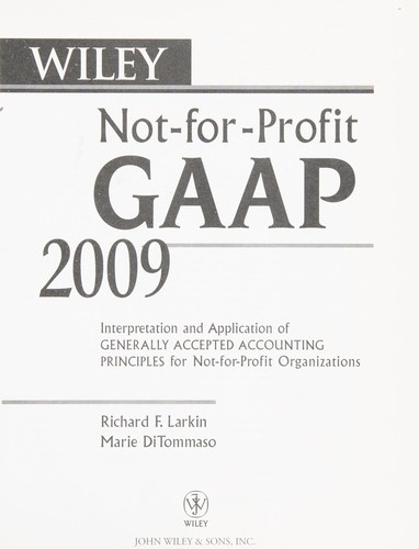 Cover for Wiley not-for-profit GAAP 2009