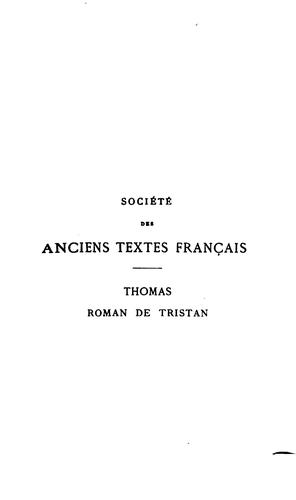 Cover for Le Roman De Tristan