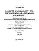 Cover for Collected works in North- and South-American linguistics and archaeology