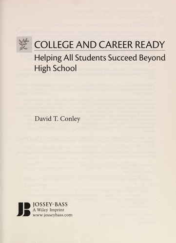Cover for College and career ready