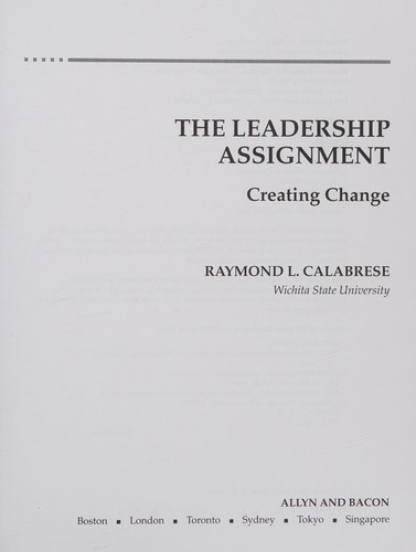 Cover for The leadership assignment