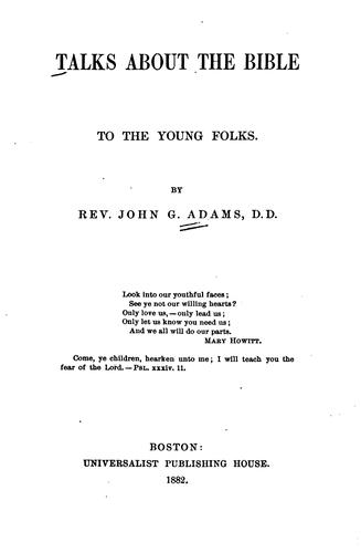 Cover for Talks about the Bible: To the Young Folks