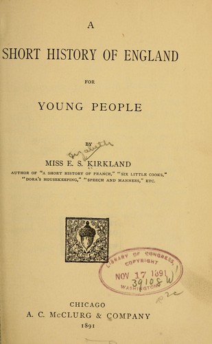 Cover for A short history of England, for young people