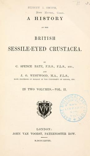 Cover for history of the British sessile-eyed Crustacea.