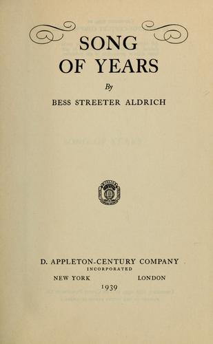 Cover for Song of years