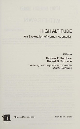 Cover for High altitude