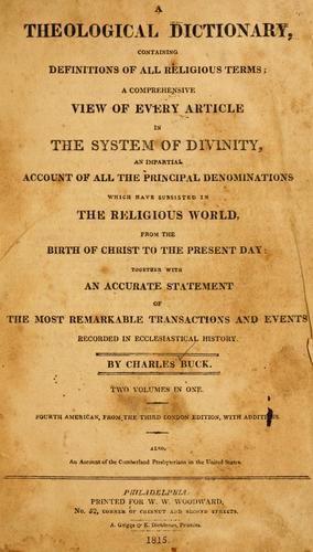 Cover for A theological dictionary