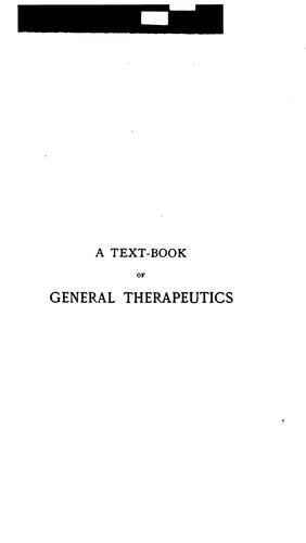 Cover for A Text-book of General Therapeutics