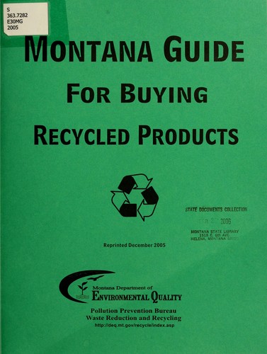 Cover for Montana guide for buying recycled products