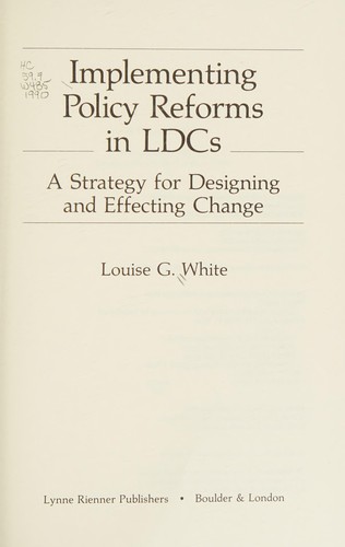 Cover for Implementing policy reforms in LDCs