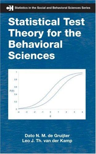 Cover for Statistical Test Theory for the Behavioral Sciences