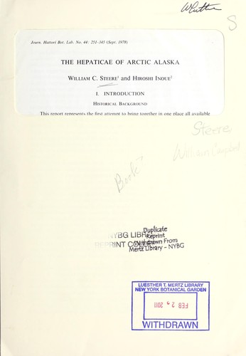 Cover for The Hepaticae of Arctic Alaska
