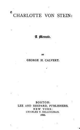 Cover for Charlotte Von Stein
