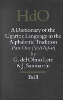 Cover for A dictionary of the Ugaritic language in the alphabetic tradition