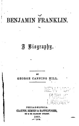 Cover for Benjamin Franklin, a Biography