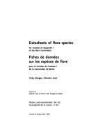 Cover for Datasheets of Flora Species for Revision of Appendix 1 of the Berne Convention: Nature and Environment