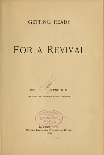 Cover for Getting ready for a revival