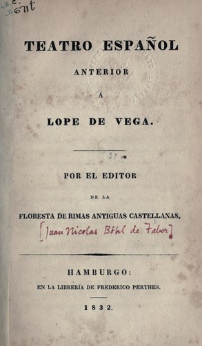 Cover for Teatro Español anterior á Lope de Vega