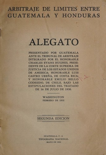 Cover for Arbitraje de límites entre Guatemala y Honduras