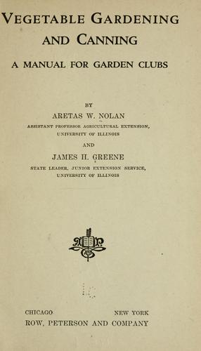 Cover for Vegetable gardening and canning