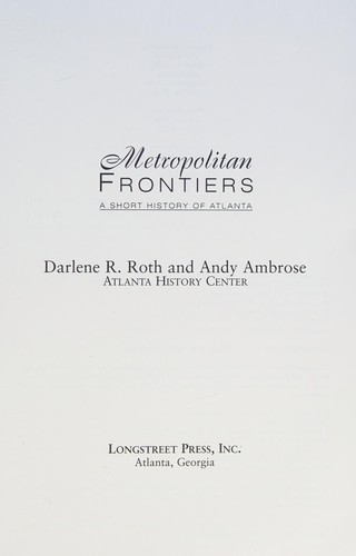 Cover for Metropolitan frontiers