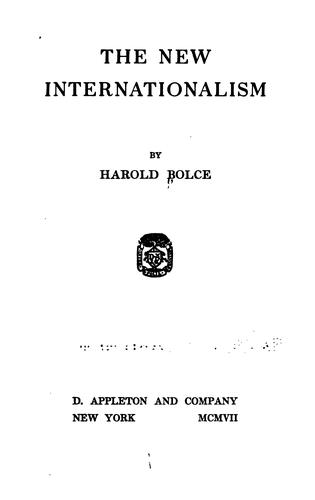 Cover for The new internationalism