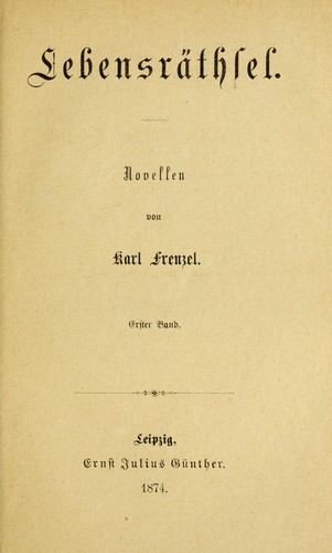 Cover for Lebensr©Þthsel