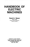 Cover for Handbook of electric machines