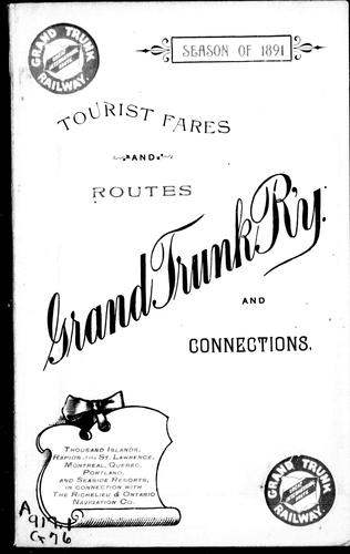 Cover for Routes and fares to summer resorts reached by the Grand Trunk Railway and its connections