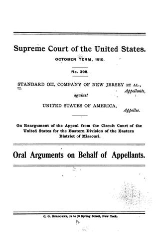 Cover for Standard oil company of New Jersey et al.