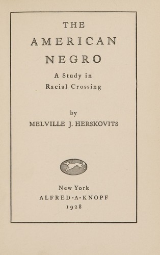Cover for The American Negro