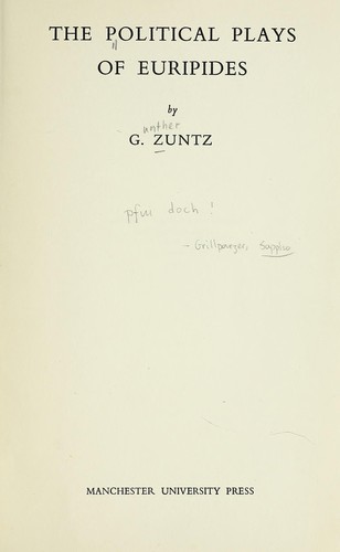 Cover for The political plays of Euripides
