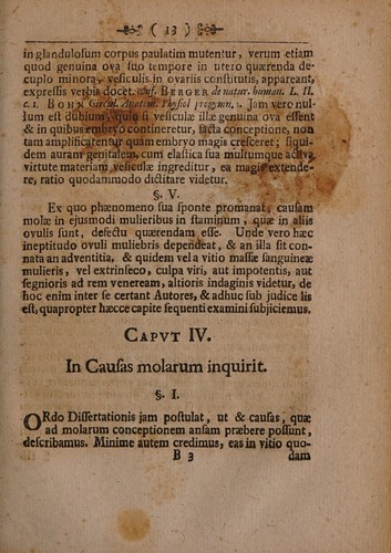 Cover for Dissertatio medica inauguralis, sistens uteri molam ...