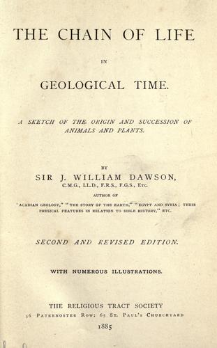 Cover for The chain of life in geological time