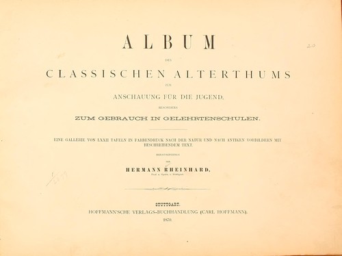 Cover for Album des classischen alterthums zur anschauung für die jugend, besonders zum gebrauch in gelehrtenschulen