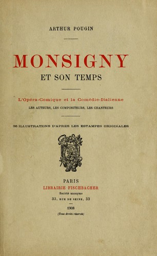 Cover for Monsigny et son temps.