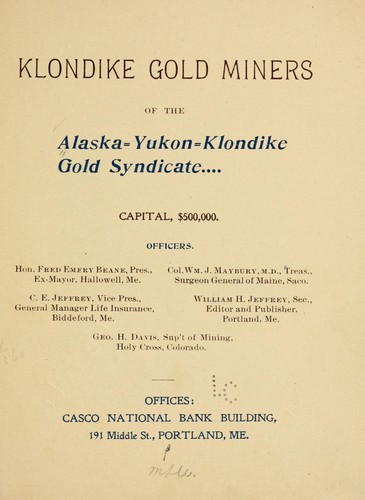 Cover for Klondike gold miners ...