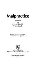 Cover for Malpractice, a guide for mental health professionals
