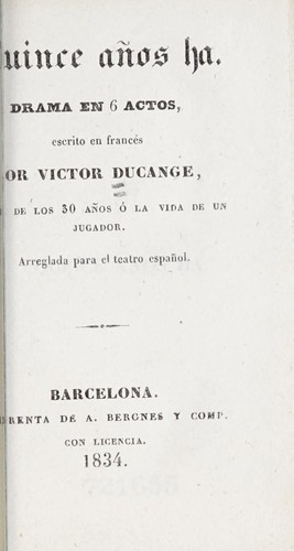 Cover for Quince años ha