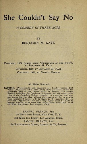 Cover for She couldn't say no