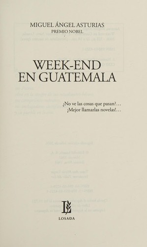 Cover for Week-end en Guatemala (Spanish Edition)
