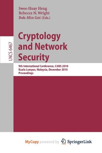 Cover for Cryptology and Network Security