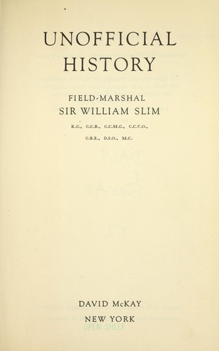 Cover for Unofficial history.