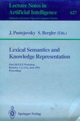 Cover for Lexical Semantics and Knowledge Representation