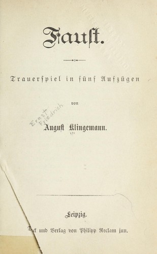 Cover for Faust