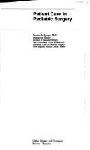 Cover for Patient care in pediatric surgery