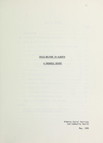 Cover for Child welfare in Alberta