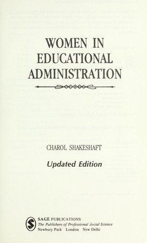Cover for Women in educational administration