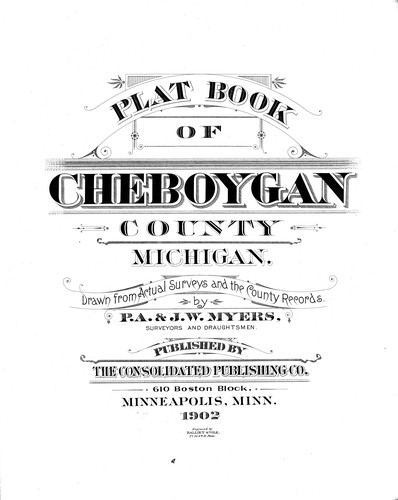 Cover for Plat book of Cheboygan County, Michigan